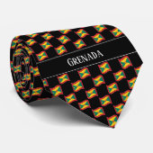 Wavy Grenada Flaggenmuster Krawatte (Gerollt)