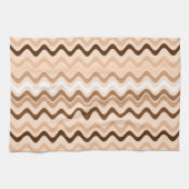 Wavy Groovy Streifen Beige und Braun Geschirrtuch (Horizontal)