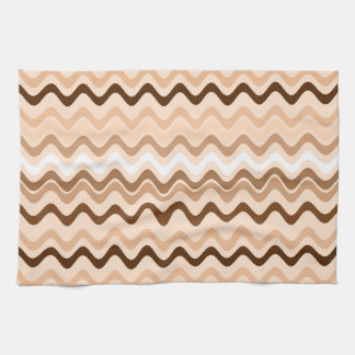 Wavy Groovy Streifen Beige und Braun Geschirrtuch