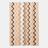 Wavy Groovy Streifen Beige und Braun Geschirrtuch (Vertikal)