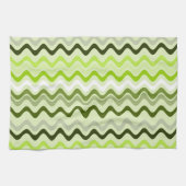 Wavy Groovy Stripes Light Green Geschirrtuch (Horizontal)