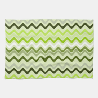 Wavy Groovy Stripes Light Green Geschirrtuch