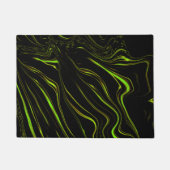 Wavy grün lange Striche auf dunklem Hintergrund Fußmatte (Vorderseite)