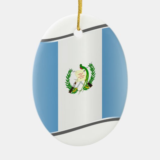 Wavy Guatemala-Flagge Keramikornament (Vorne)