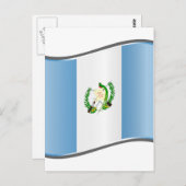 Wavy Guatemala-Flagge Postkarte (Vorne/Hinten)