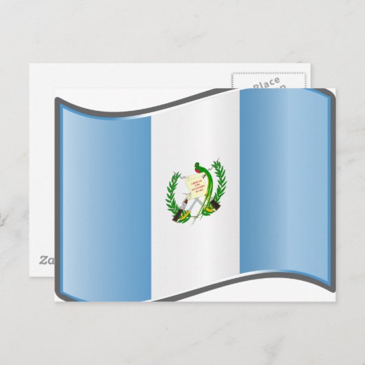 Wavy Guatemala-Flagge Postkarte (Vorne/Hinten)