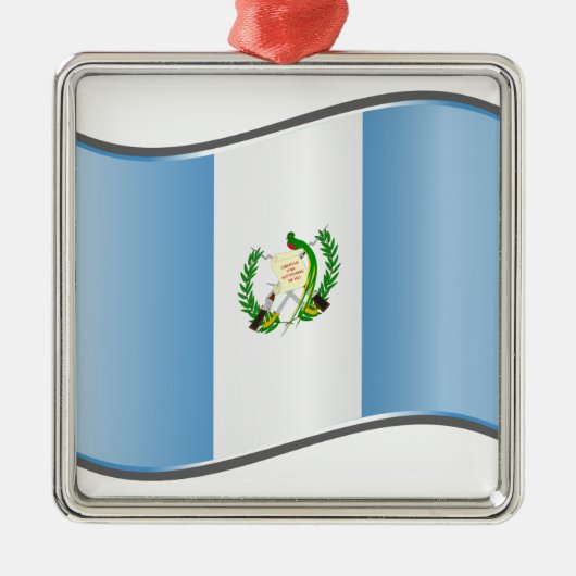 Wavy Guatemala-Flagge Silbernes Ornament (Vorne)