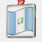 Wavy Guatemala-Flagge Silbernes Ornament (Links)