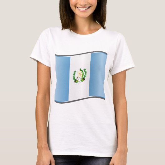 Wavy Guatemala-Flagge T-Shirt (Vorderseite)