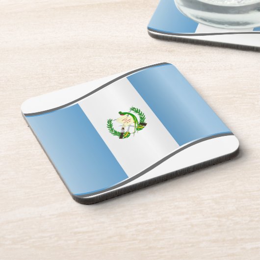 Wavy Guatemala-Flagge Untersetzer (Linke Seite)