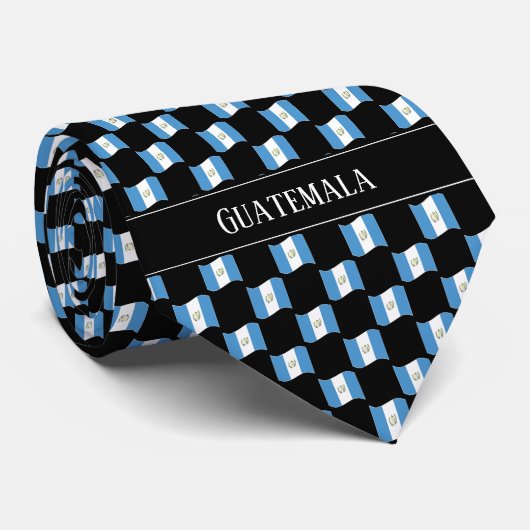 Wavy Guatemala-Flaggenmuster Krawatte (Gerollt)