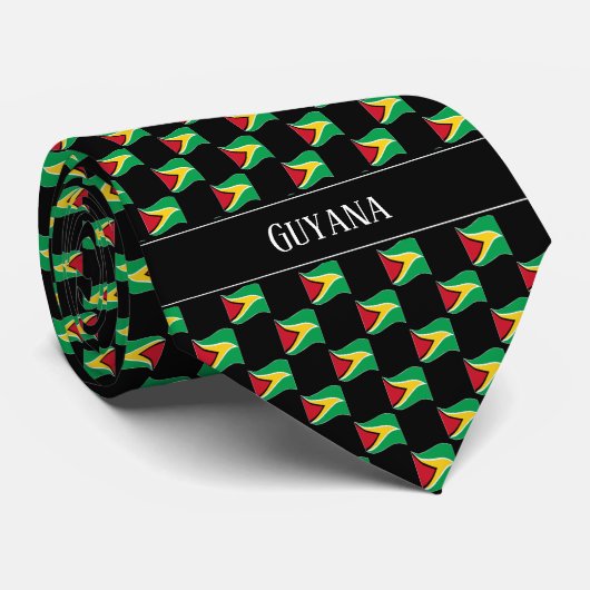 Wavy Guyana Flag Pattern Krawatte (Gerollt)