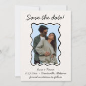 Wavy Hand Drawing Border Save the Date Foto Einladung (Vorderseite)