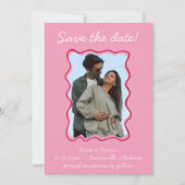 Wavy Hand Drawing Border Save the Date Foto Einladung (Vorderseite)