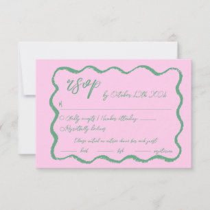 Wavy Hand Drawn Scribble Squiggle RSVP Karte