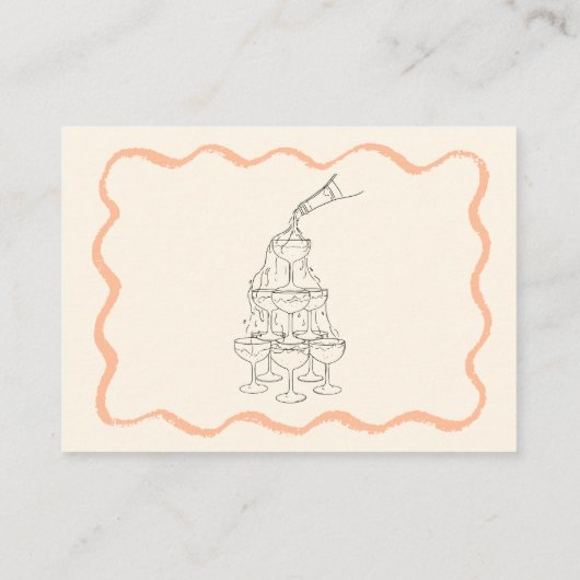 Wavy Hand Drawn Scribble Squiggle UAWG Wedding Begleitkarte (Rückseite)