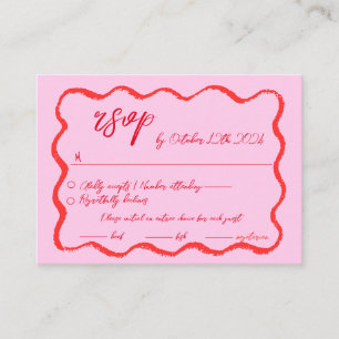 Wavy Hand Drawn Scribble Squiggle UAWG Wedding Begleitkarte