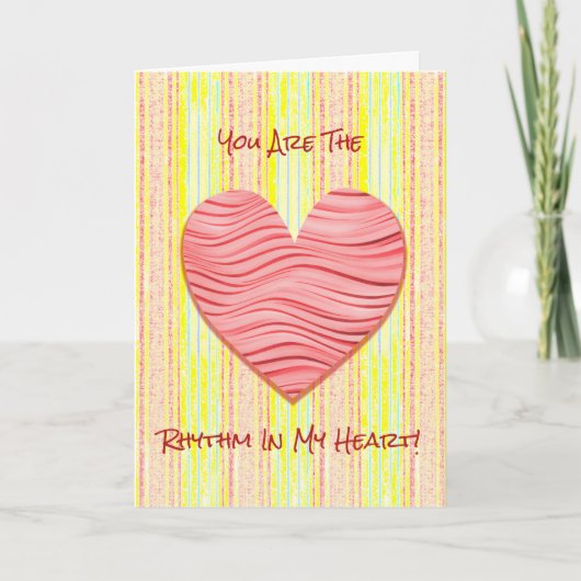Wavy Heart Liebe Rhythm Joy Valentine's Card Karte (Vorderseite)