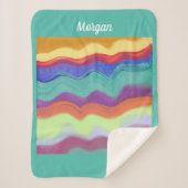 Wavy Horizontal Stripes, Abstrakte Kunst, Skriptna Sherpadecke (Vorderseite)
