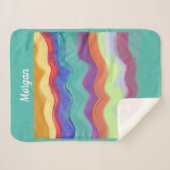 Wavy Horizontal Stripes, Abstrakte Kunst, Skriptna Sherpadecke (Vorderseite (Horizontal))