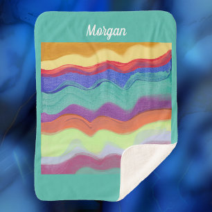 Wavy Horizontal Stripes, Abstrakte Kunst, Skriptna Sherpadecke