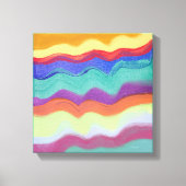 Wavy Horizontal Stripes, Abstrakte Malerei Leinwanddruck (Vorderseite)