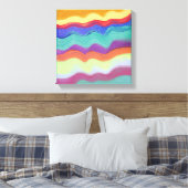 Wavy Horizontal Stripes, Abstrakte Malerei Leinwanddruck (Insitu (Schlafzimmer))