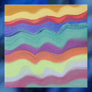 Wavy Horizontal Stripes, Abstrakte Malerei Poster
