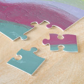 Wavy Horizontal Stripes, Abstrakte Malerei Puzzle (Seite)