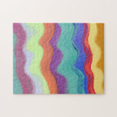 Wavy Horizontal Stripes, Abstrakte Malerei Puzzle (Horizontal)