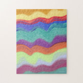 Wavy Horizontal Stripes, Abstrakte Malerei Puzzle (Vertikal)
