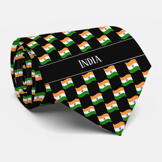 Wavy India Flag-Muster Krawatte (Gerollt)