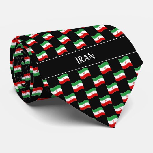 Wavy Iran Flag Muster Krawatte (Gerollt)