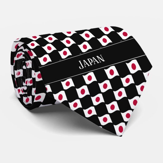 Wavy Japan Flag Muster Krawatte (Gerollt)