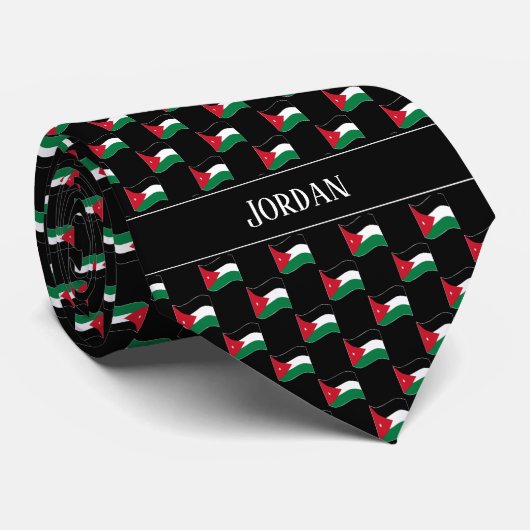 Wavy Jordan Flag Pattern Krawatte (Gerollt)
