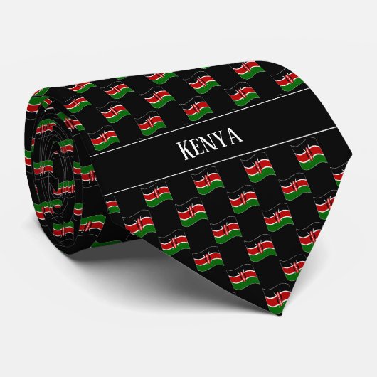 Wavy Kenya Flag Pattern Krawatte (Gerollt)