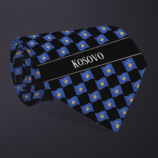 Wavy Kosovo Flag Pattern Krawatte