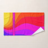 Wavy Kurven Retro Bold und farbenfroh mit Namen Handtuch (Handtuch)