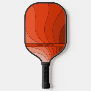 Wavy Kurven Retro Vintag Red Ton-on-Ton-Name Pickleball Schläger