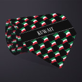Wavy Kuwait Flag Pattern Krawatte