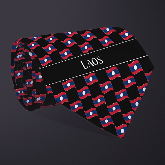 Wavy Laos Flag Muster Krawatte