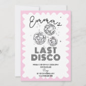 Wavy Last Disco Junggeselinnen-Abschied Hen Itiner Einladung (Vorderseite)