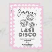 Wavy Last Disco Junggeselinnen-Abschied Hen Itiner Einladung (Vorne/Hinten)