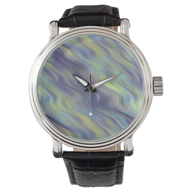 Wavy Lavender Texture Armbanduhr (Vorderseite)