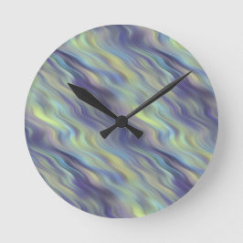 Wavy Lavender Texture Runde Wanduhr