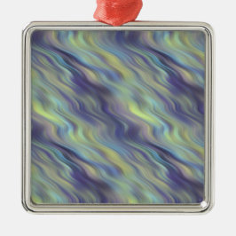 Wavy Lavender Texture Silbernes Ornament