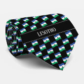 Wavy Lesotho Flag Pattern Krawatte (Gerollt)