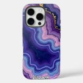 Wavy Lila Agate mit Gold Flecks Case-Mate iPhone Hülle (Rückseite)