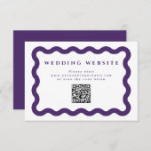 Wavy Lila Wedding Website QR Code Begleitkarte (Vorne/Hinten)