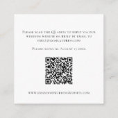 Wavy Line Border Script QR Code Wedding RSVP Begleitkarte (Rückseite)